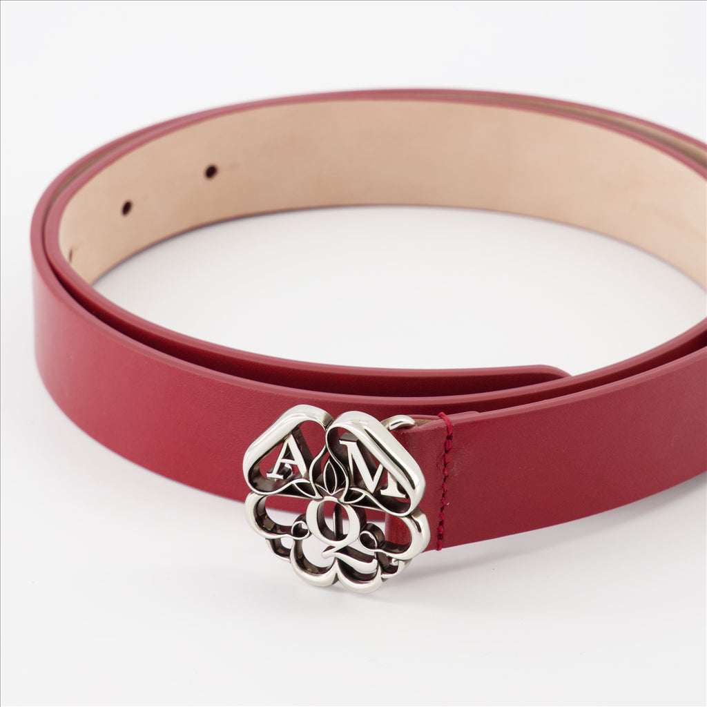 Ceintures Ceinture à logo sceau Alexander McQueen Rouge Femme