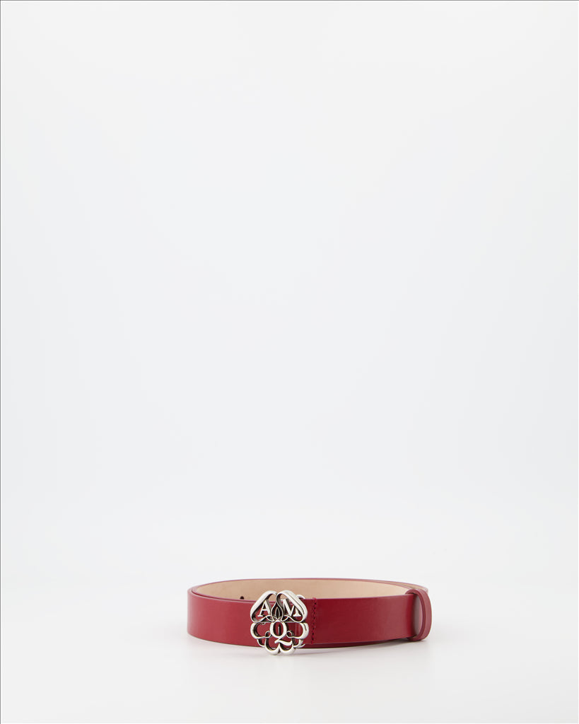 Ceintures Ceinture à logo sceau Alexander McQueen Rouge Femme