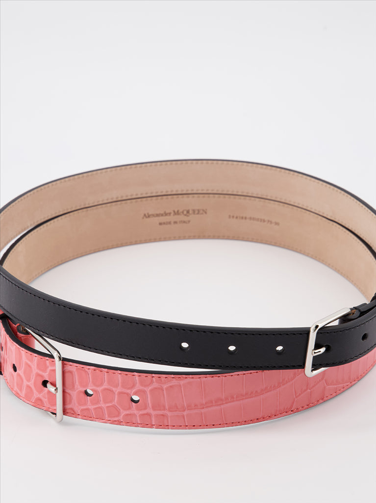 Ceintures Ceinture double Alexander McQueen Noir Femme