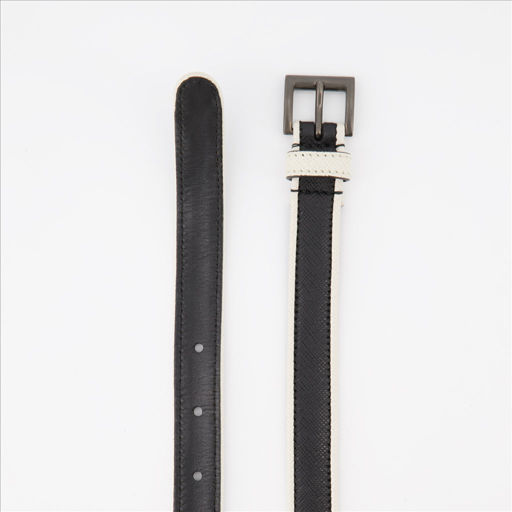 Two-tone Saffiano belt