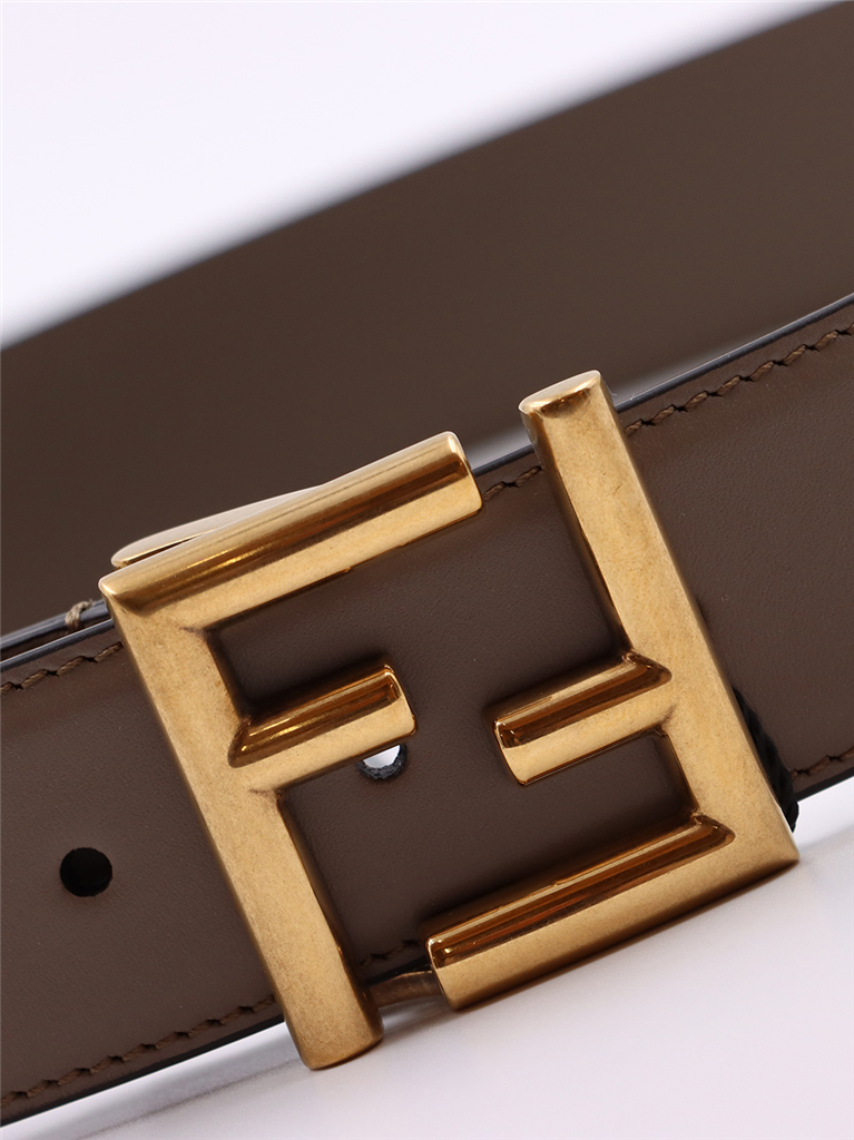 fendi brown leather belt