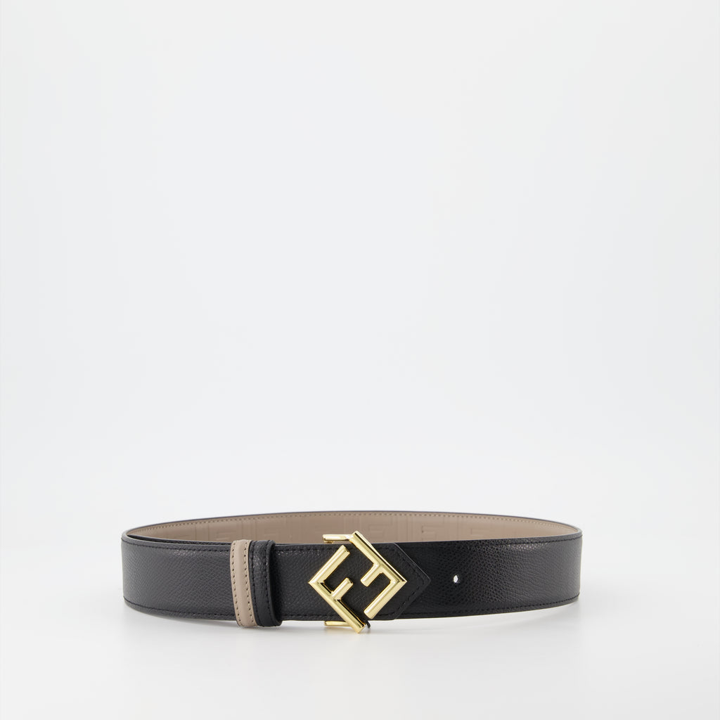 Ceinture réversible FF noir beige