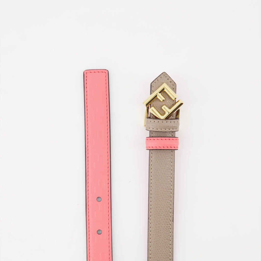Ceinture réversible FF rose beige