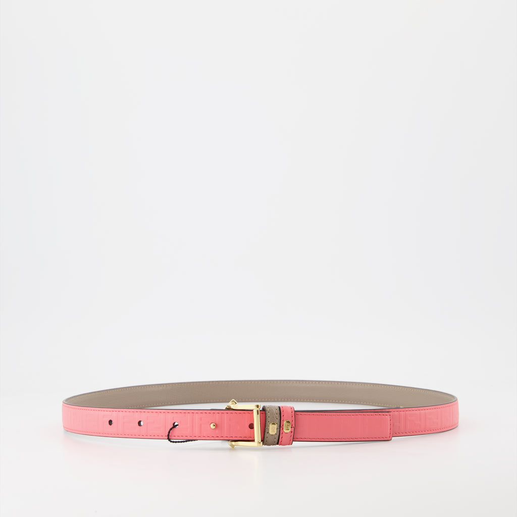 Ceinture réversible FF rose beige