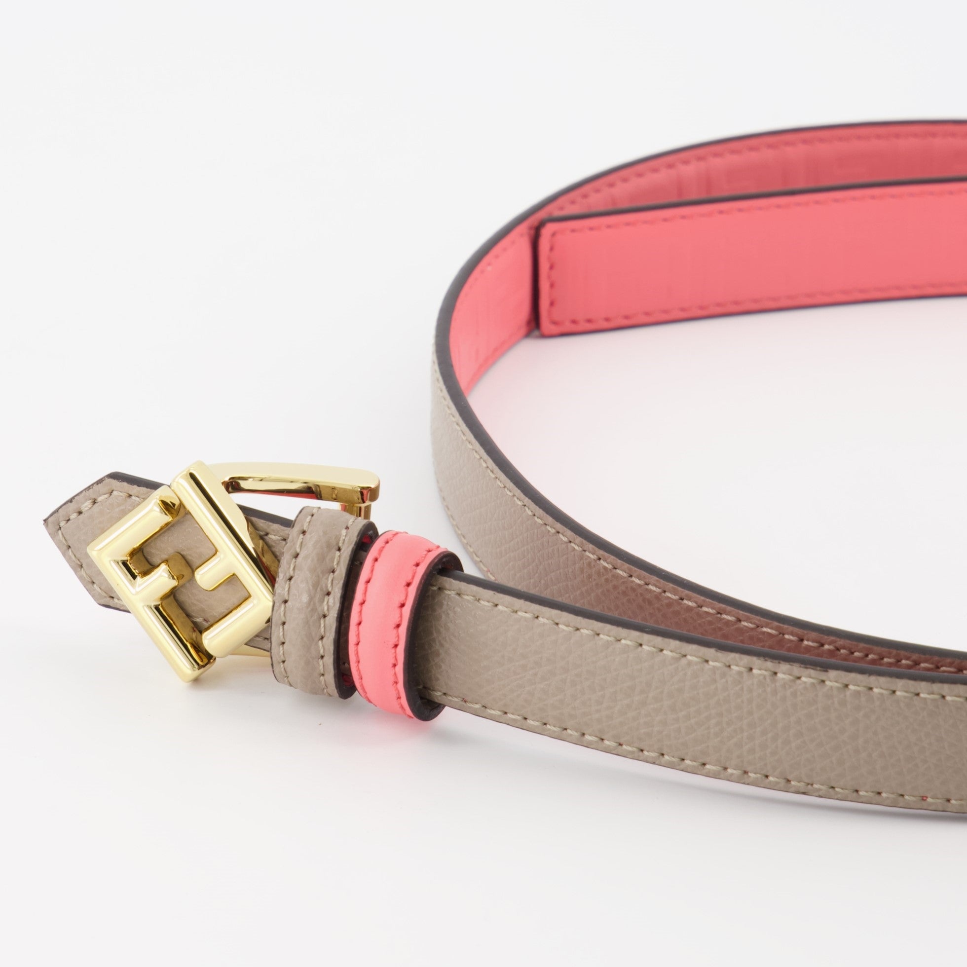 Ceinture réversible FF noir beige