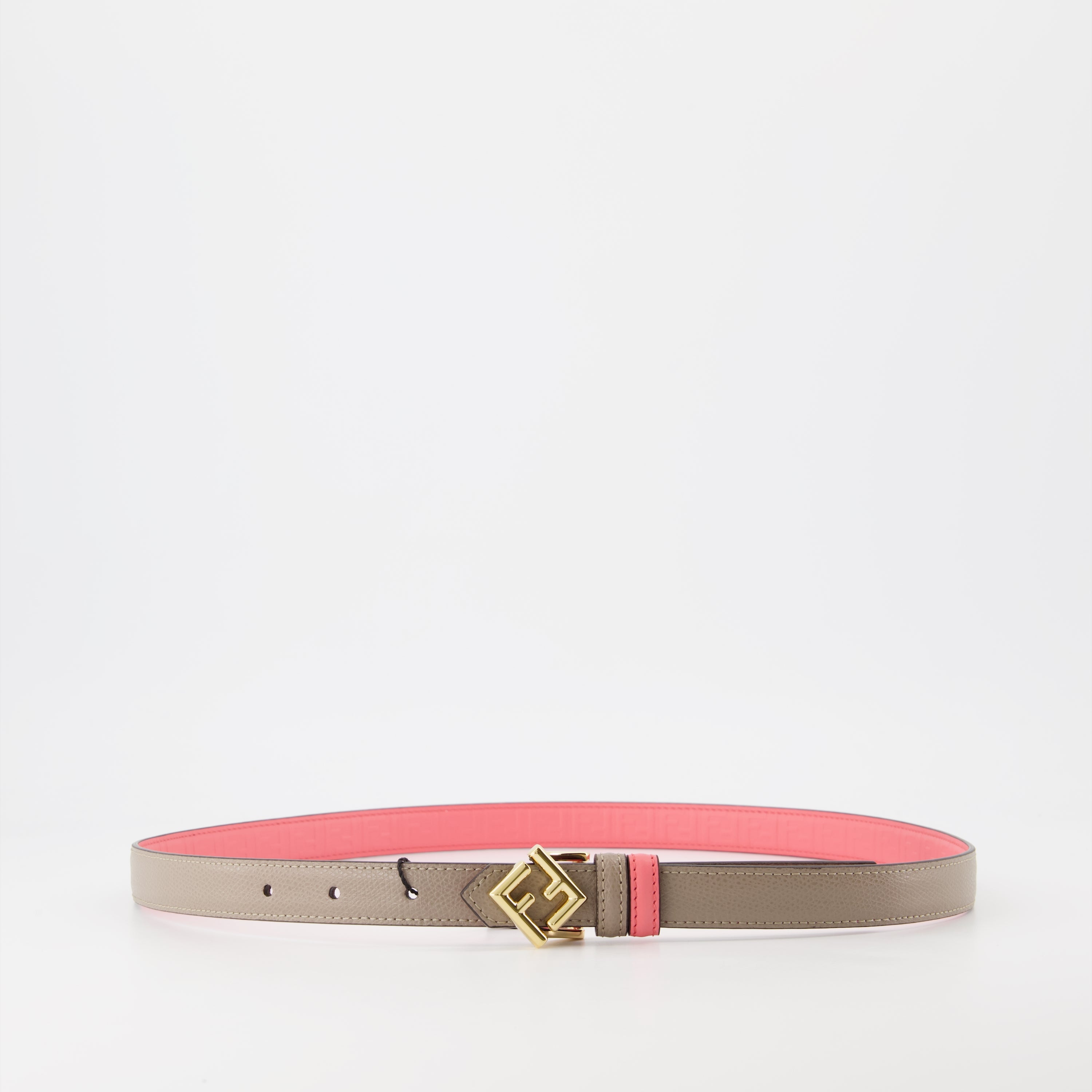 Ceinture réversible FF rose beige
