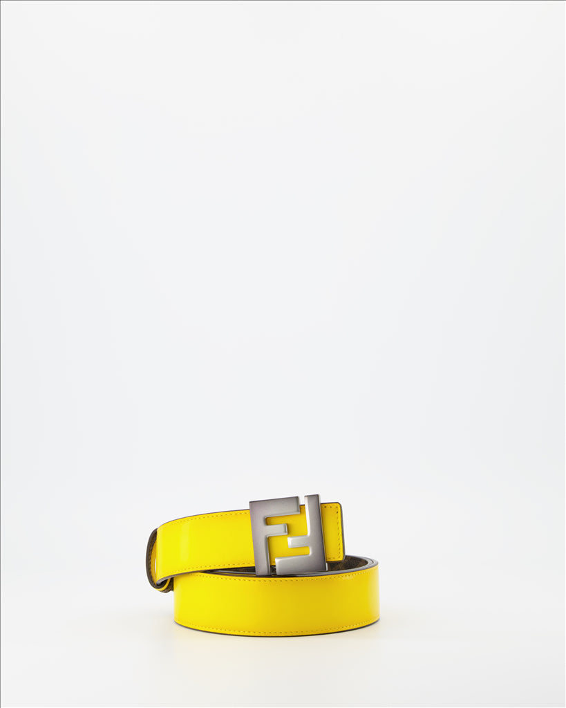 Cinturones Ceinture réversible Fendi Amarillo Homme