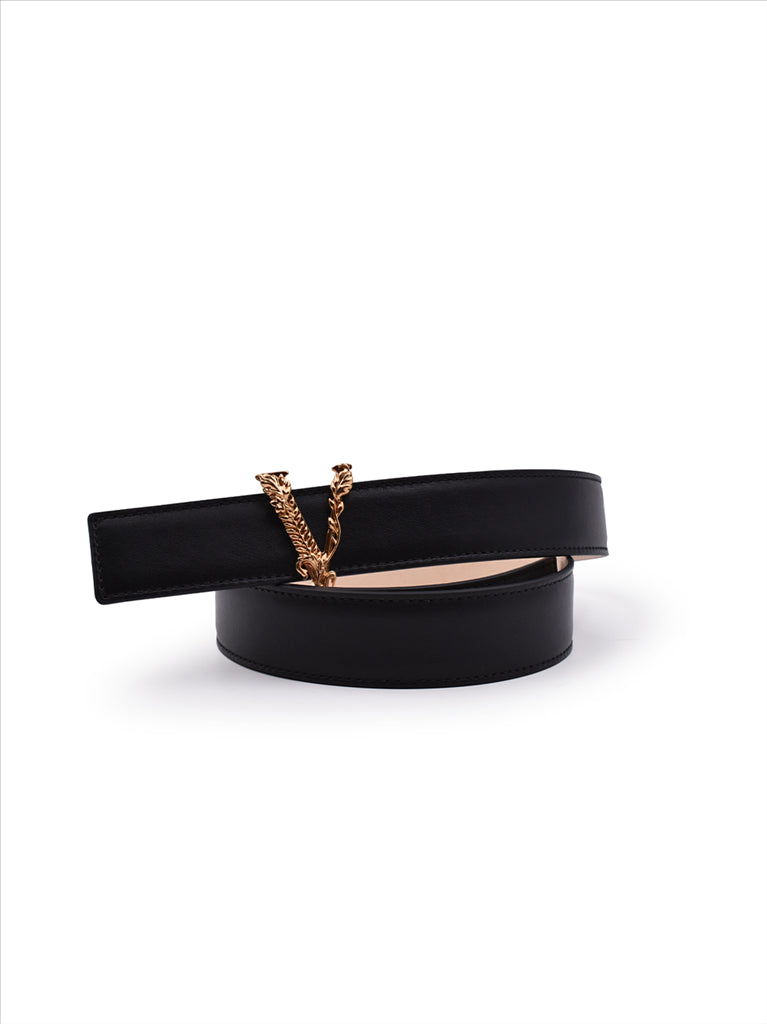 Cintos Ceinture Virtus Versace pour Femme Noir Versace Preto Femme