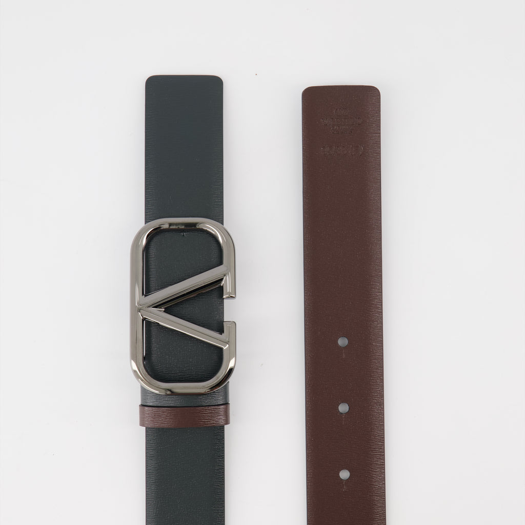 Ceinture VLogo réversible bleu marron