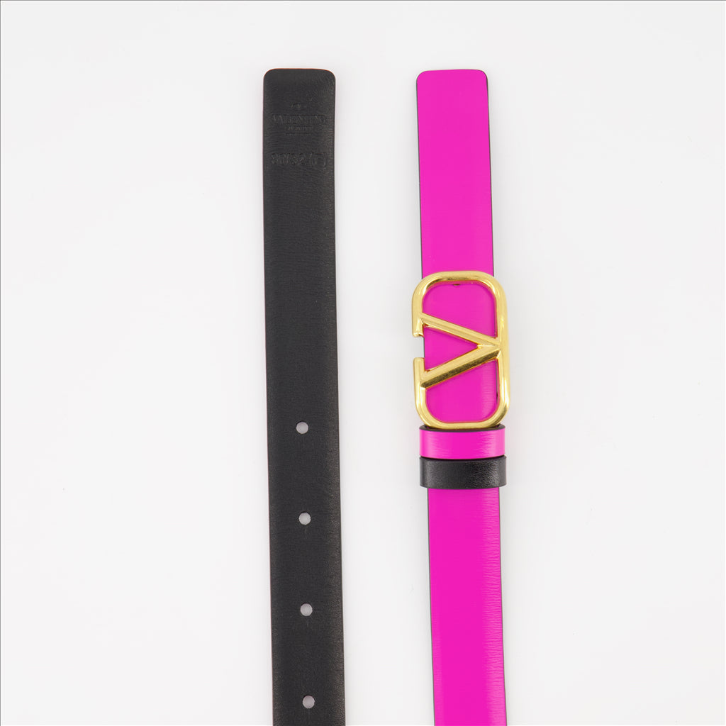 Cintos Ceinture VLogo réversible Valentino Garavani Rosa Femme