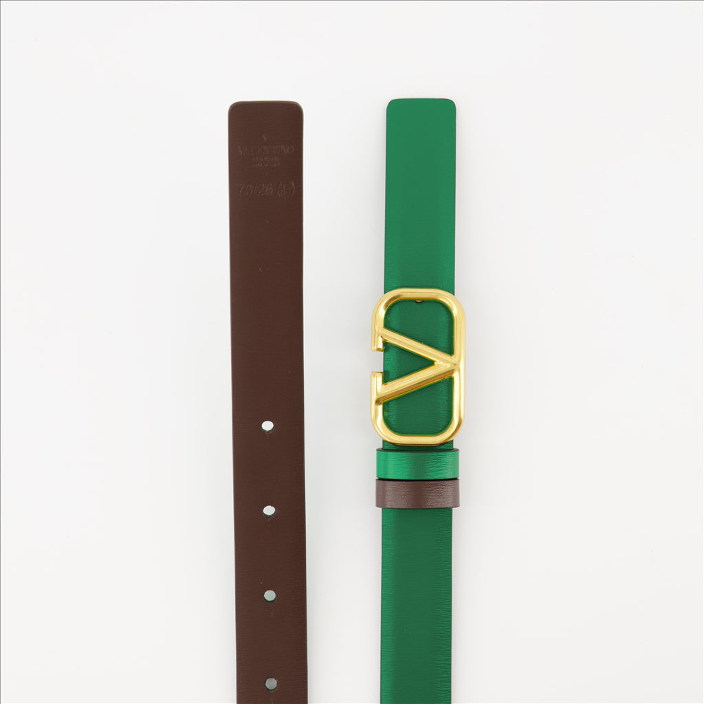 Cinture Ceinture VLogo réversible Valentino Garavani Verde Femme