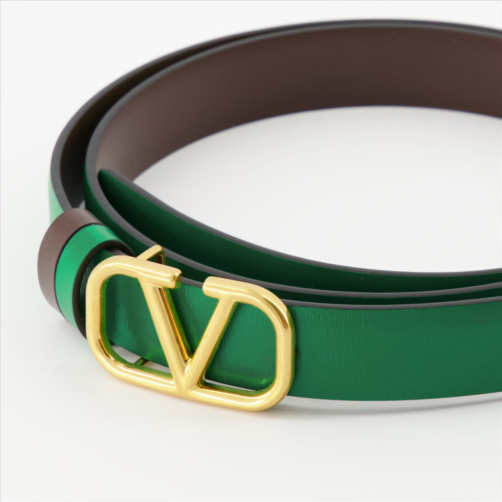 Cinture Ceinture VLogo réversible Valentino Garavani Verde Femme