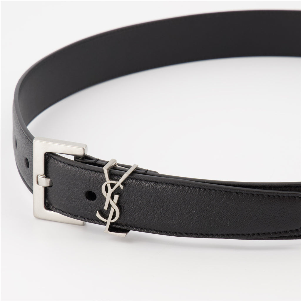Cinture Ceinture YSL Noir Saint Laurent Nero Homme