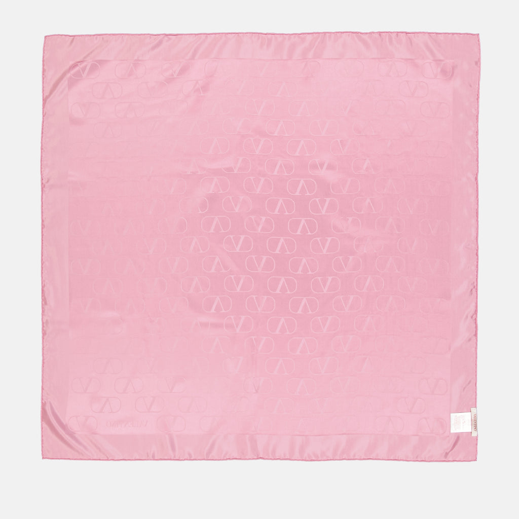 Sciarpe e guanti Châle en soie VLogo Signature Valentino Garavani Rosa Femme