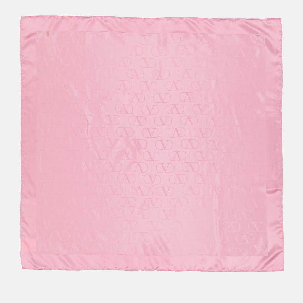 Sciarpe e guanti Châle en soie VLogo Signature Valentino Garavani Rosa Femme