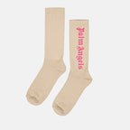 Ropa interior y homewear Chaussettes à logo Palm Angels Beige Homme