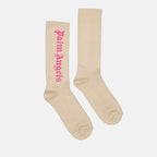 Ropa interior y homewear Chaussettes à logo Palm Angels Beige Homme