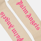 Ropa interior y homewear Chaussettes à logo Palm Angels Beige Homme