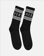Roupa íntima e homewear Chaussettes à logo Versace pour Femme Noir Versace Preto Femme