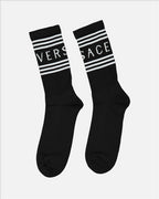Roupa íntima e homewear Chaussettes à logo Versace pour Femme Noir Versace Preto Femme