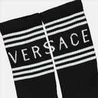 Roupa íntima e homewear Chaussettes à logo Versace pour Femme Noir Versace Preto Femme