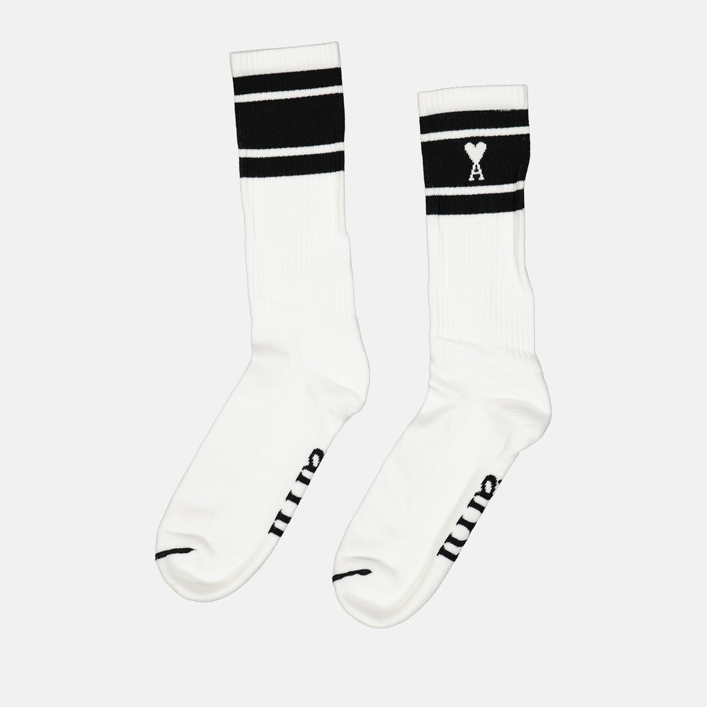 언더웨어 및 홈웨어 Chaussettes à rayures Ami PARIS 검은색 남여공용