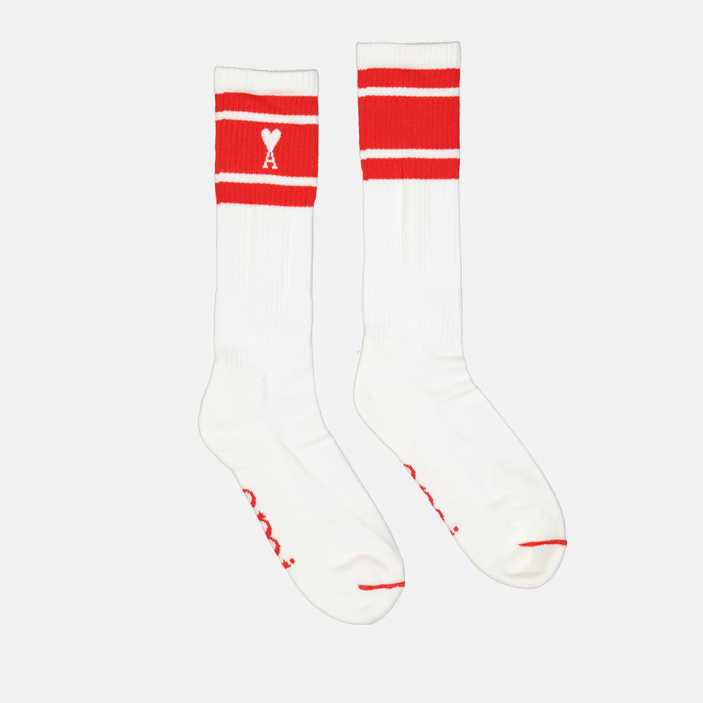 언더웨어 및 홈웨어 Chaussettes à rayures Ami PARIS 빨간색 남여공용