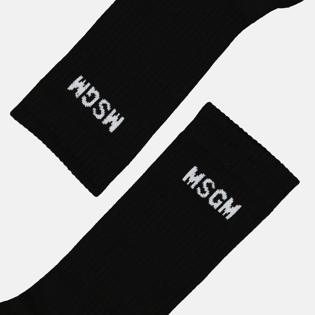 Sous-vêtements et homewear Chaussettes à logo MSGM Noir Femme