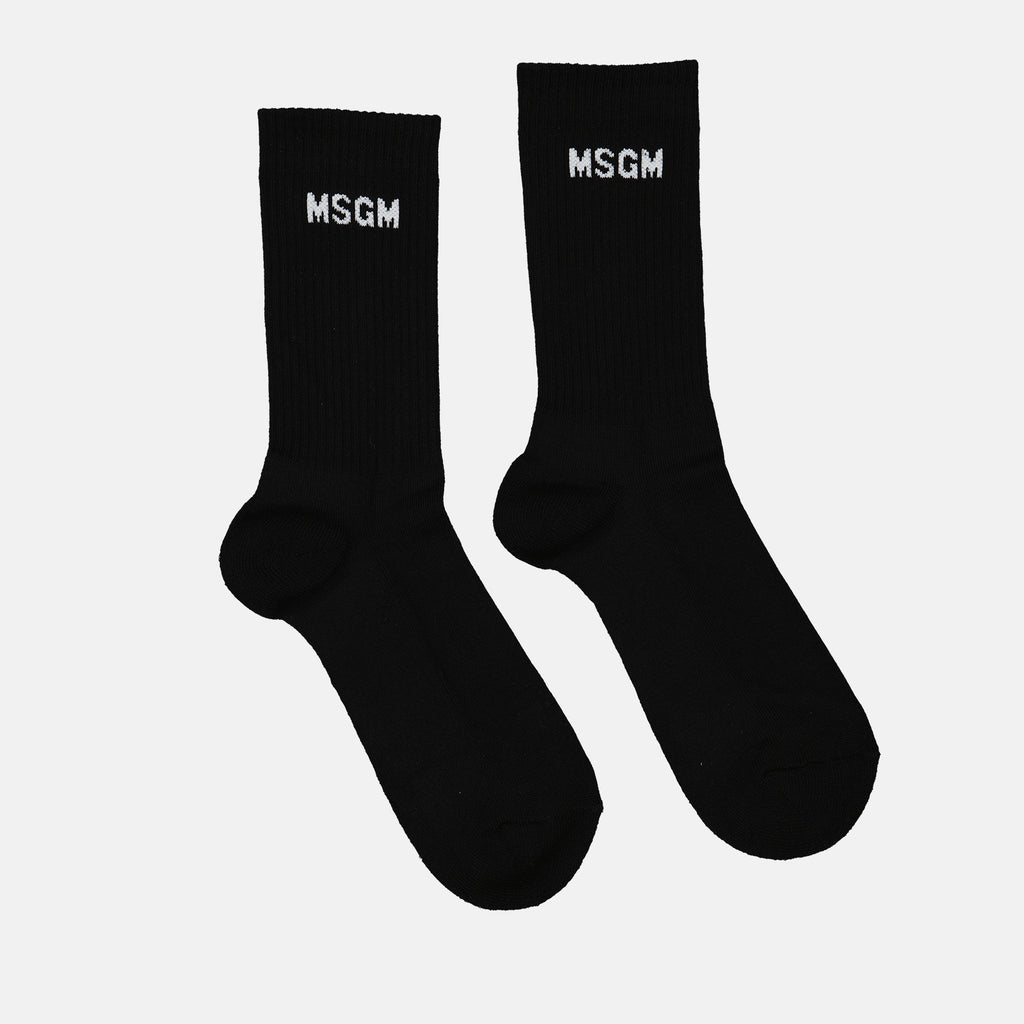 Sous-vêtements et homewear Chaussettes à logo MSGM Noir Femme