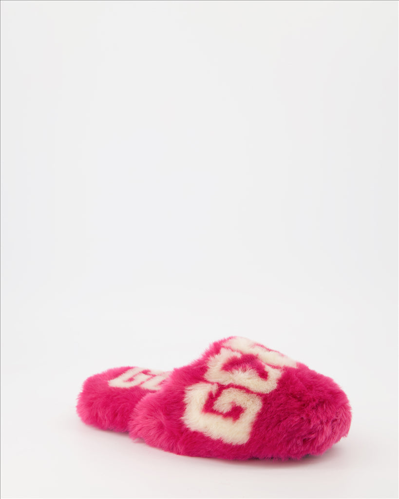 Ropa interior y homewear Chaussons à fourrure GCDS Rosa Unisexo