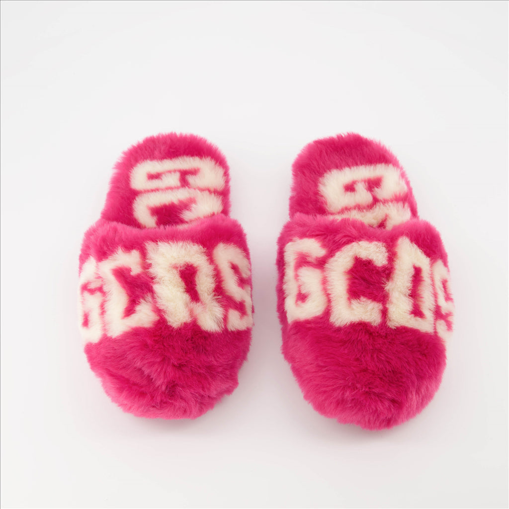 Ropa interior y homewear Chaussons à fourrure GCDS Rosa Unisexo