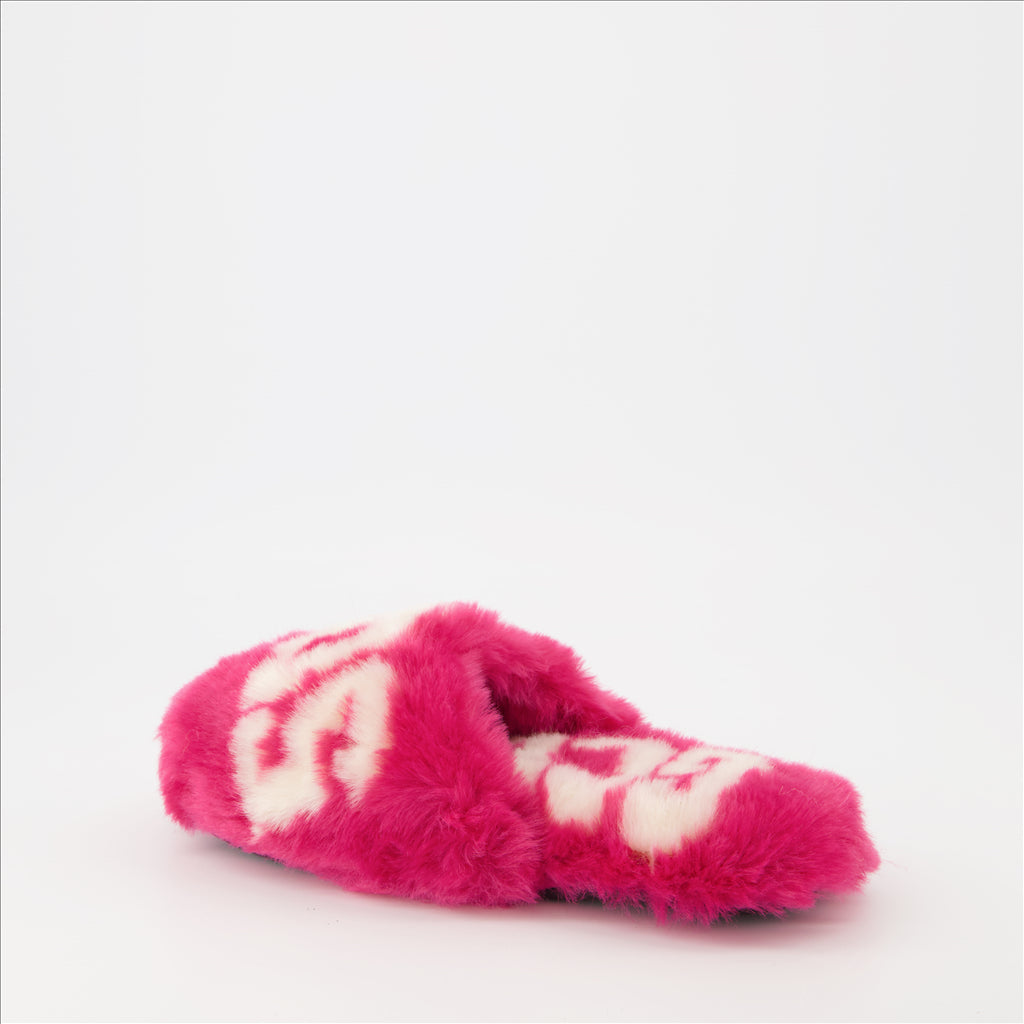 Ropa interior y homewear Chaussons à fourrure GCDS Rosa Unisexo