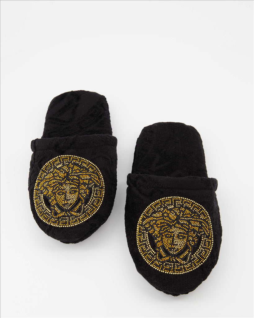 Underwear and homewear Medusa slippers Versace Black Unisex