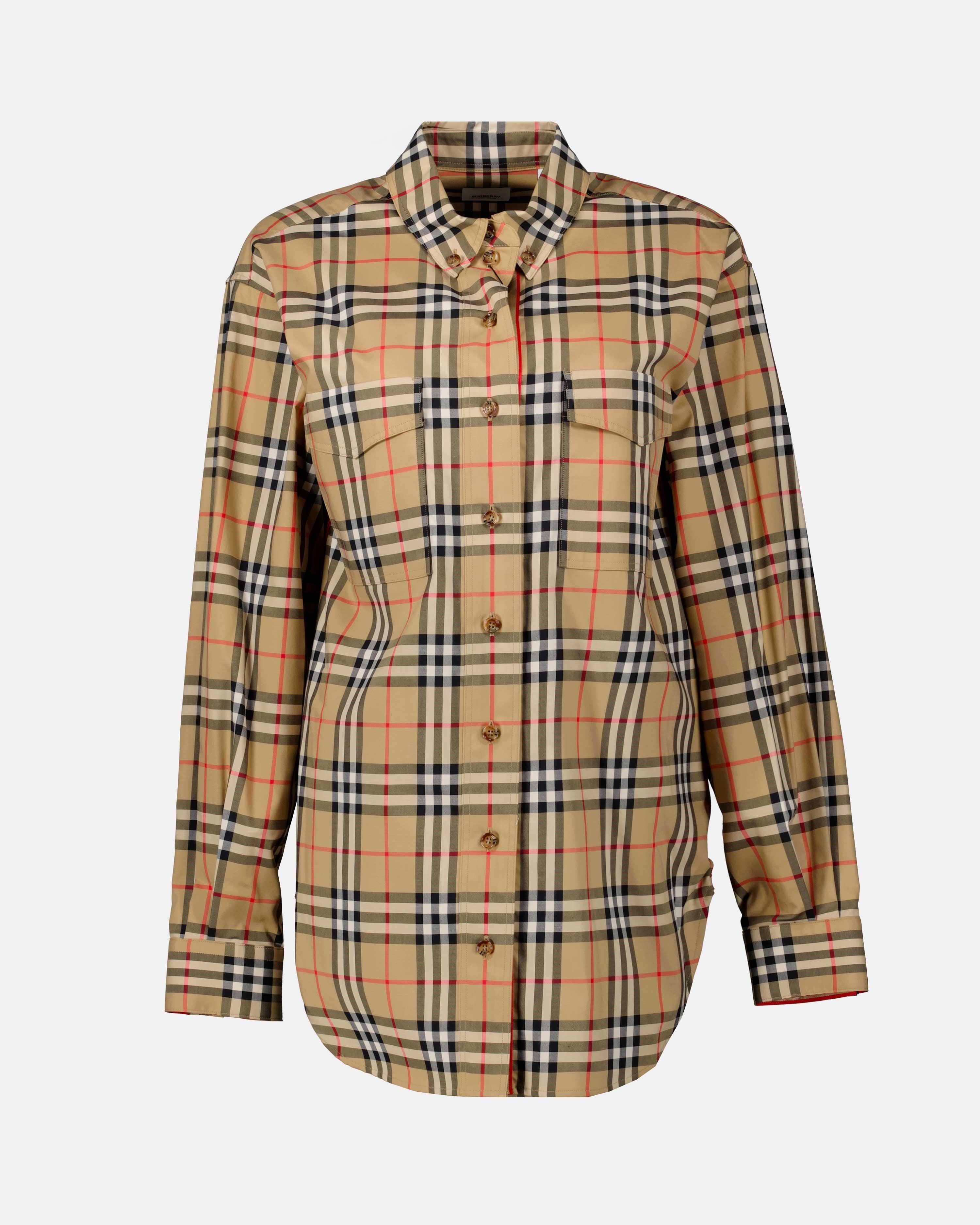 Camisas Chemise à carreaux Burberry Bege Femme