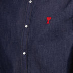 Hemden Chemise à logo Ami PARIS Blau Unisex