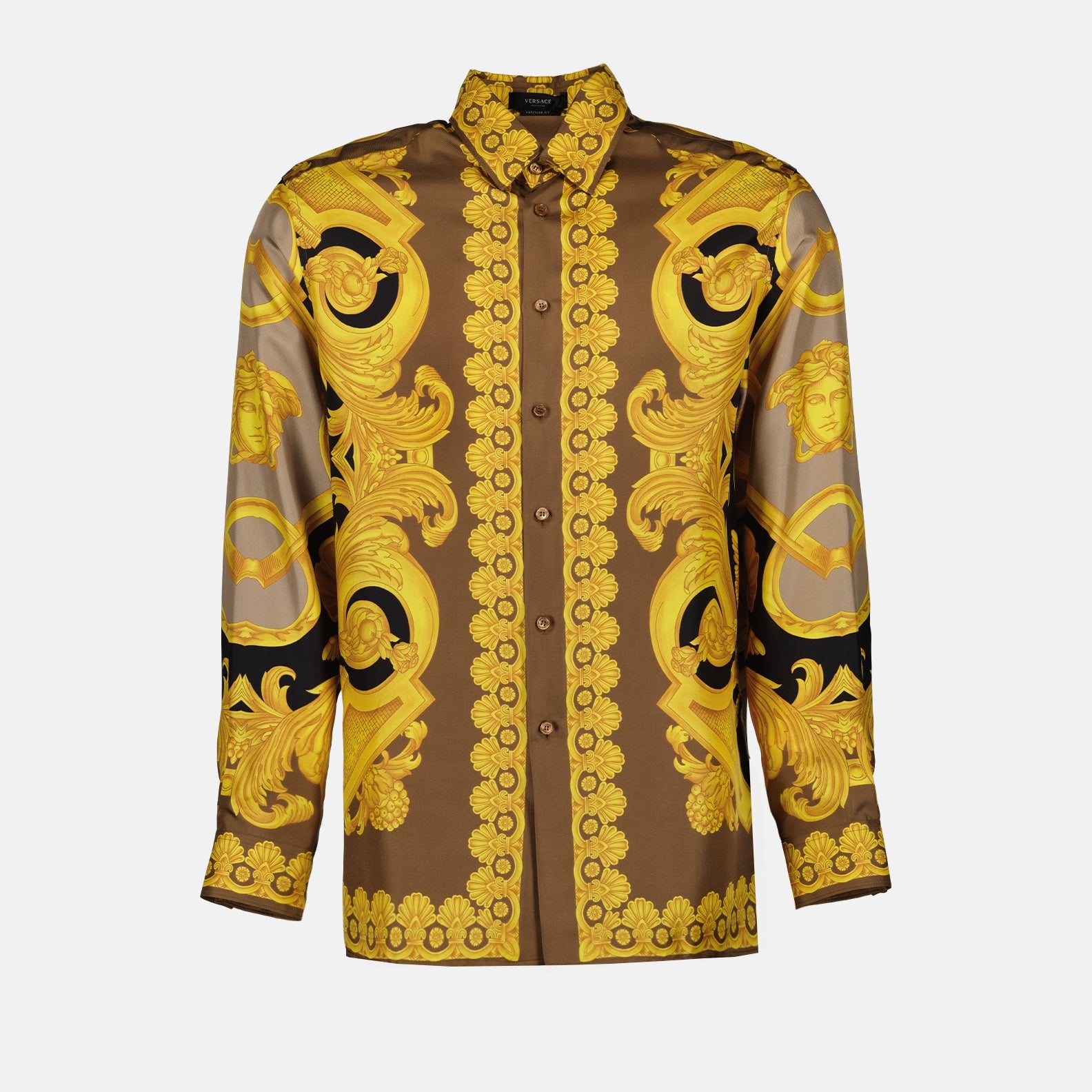 Camicie Chemise Barocco 660 Versace Giallo Homme