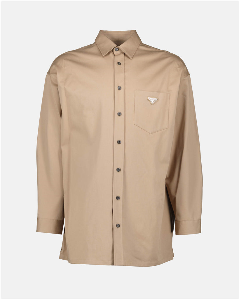 Shirts Triangle logo shirt Prada Beige Man