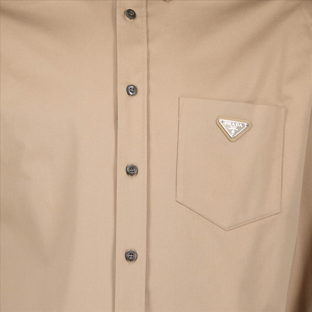 Shirts Triangle logo shirt Prada Beige Man