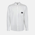 Shirts Plaque Logo Shirt Dolce & Gabbana White Man