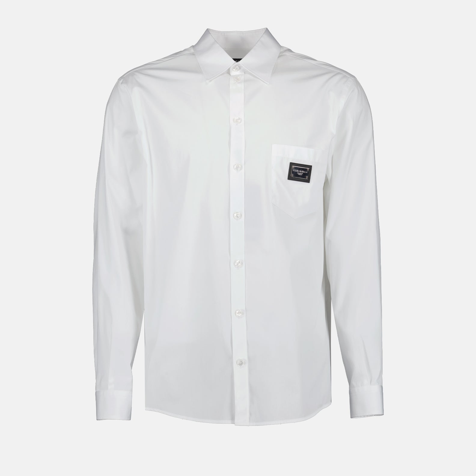 Shirts Plaque Logo Shirt Dolce & Gabbana White Man