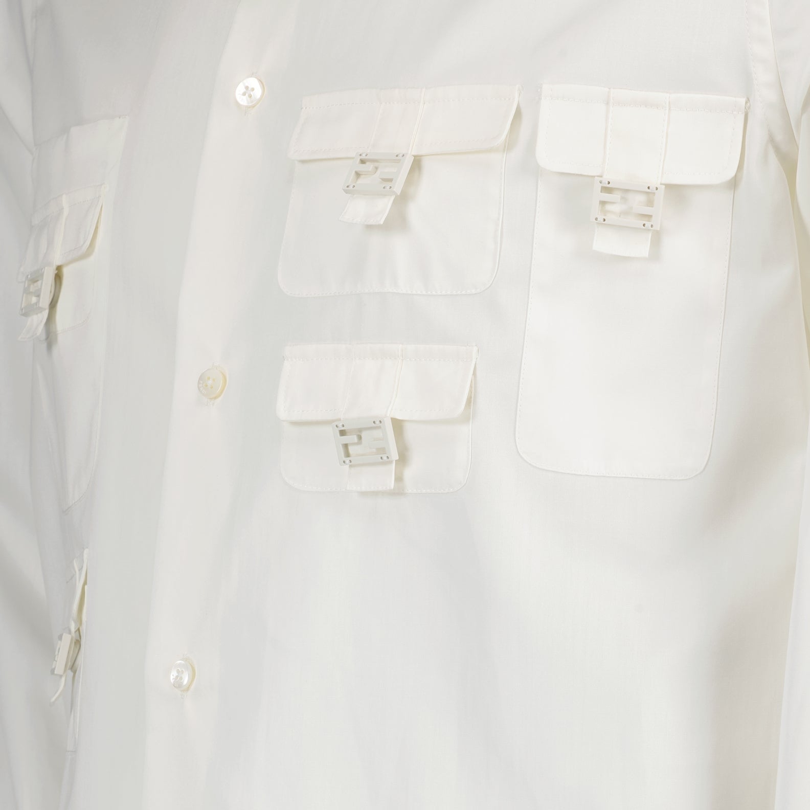 Shirts Multipocket shirt Fendi White Man