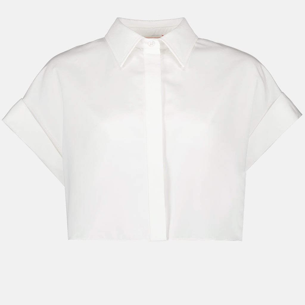 Chemise courte carrée blanche