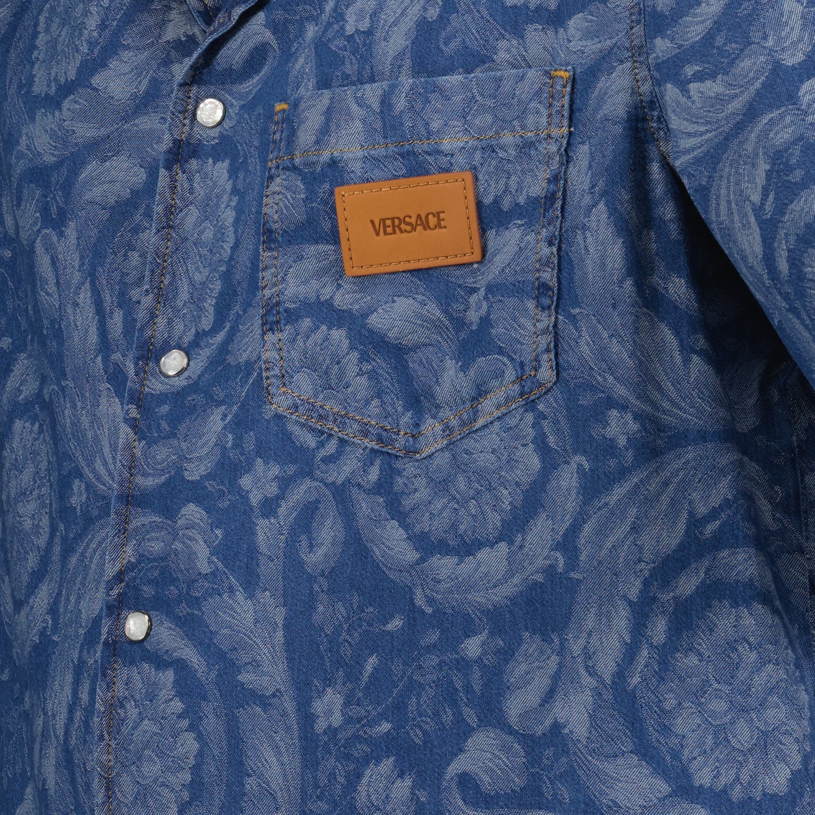 Hemden Chemise en denim Barocco Versace Blau Homme