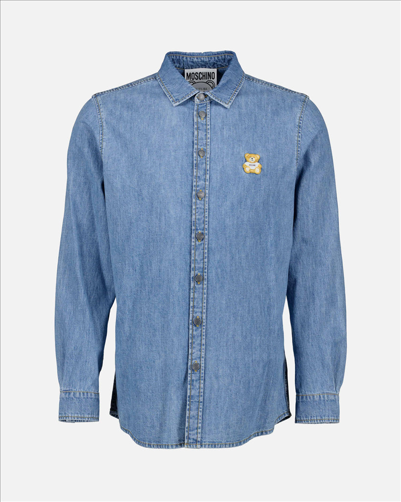 Hemden Chemise en denim Teddy Moschino Blau Homme