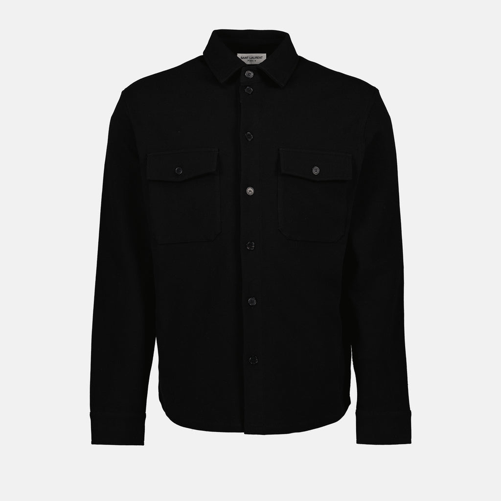 Hemden Baumwoll-Piqué-Hemd Saint Laurent Schwarz Homme