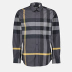 Shirts Check poplin shirt Burberry Gray Man