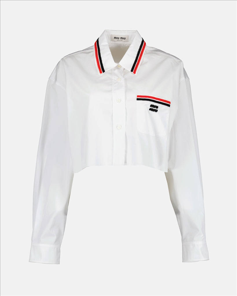 Sweatshirts Chemise en popeline Miu Miu Weiß Femme