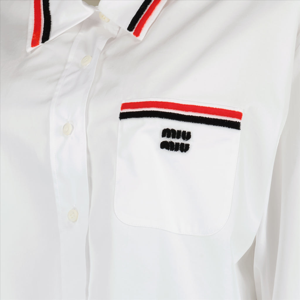 Sweatshirts Chemise en popeline Miu Miu Weiß Femme