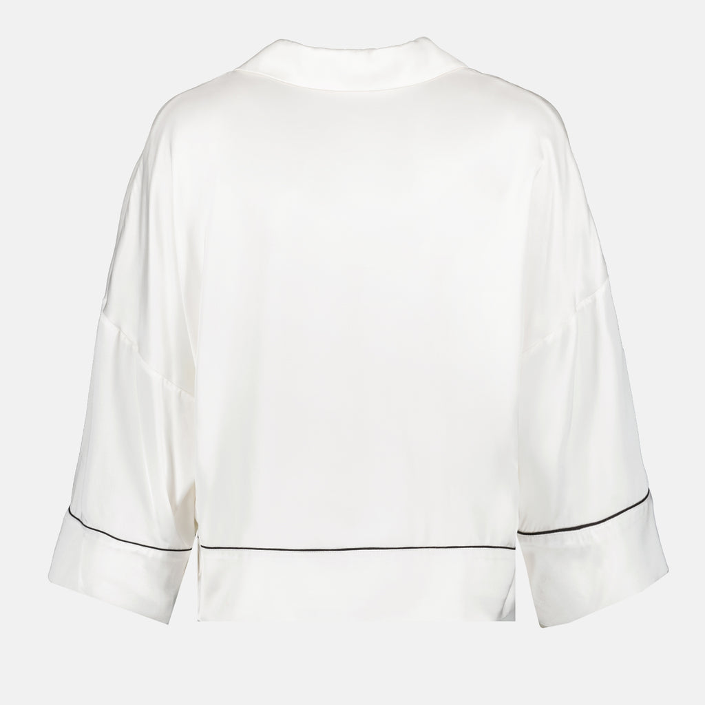 Chemise en satin blanc