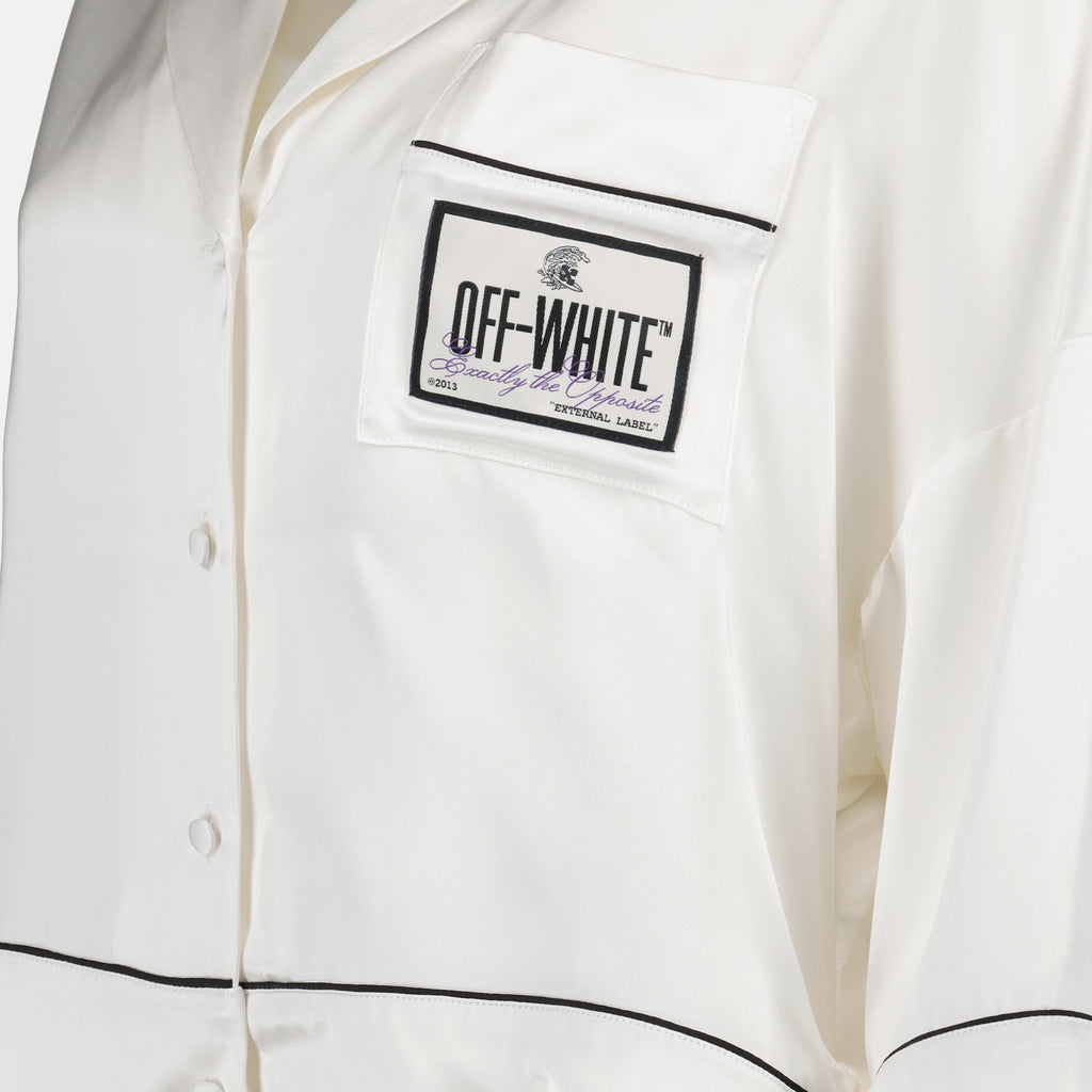 Chemise en satin blanc